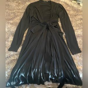 Zara Black Dress with Tie Medium